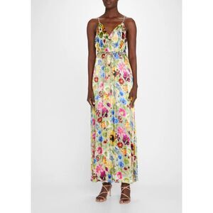 Alice + Olivia Samantha Floral Mock-Wrap Braided Strap Maxi Dress Size 2